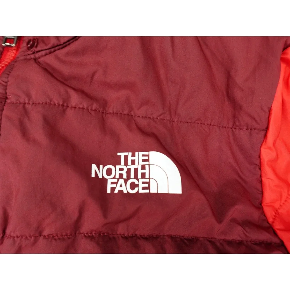 The North Face Reversible Puffer Jacket Mens S Youth XL Red Burgundy Good Quilt